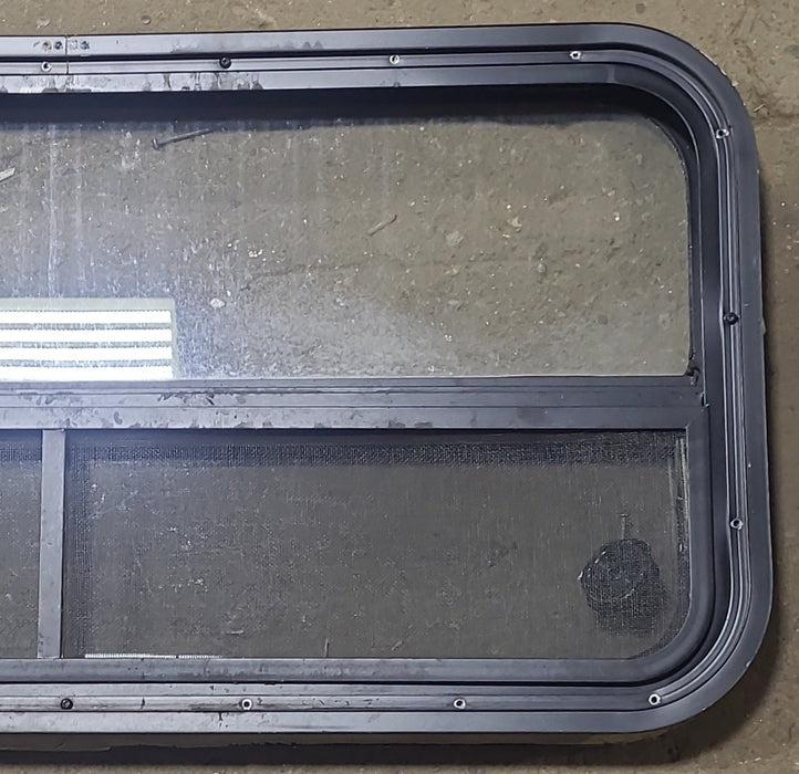 Used Black Radius Opening Window : 35 1/2" W X 17 1/4" H X 1 3/4" D
