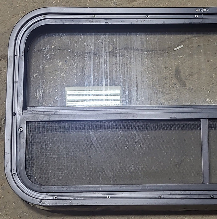 Used Black Radius Opening Window : 35 1/2" W X 17 1/4" H X 1 3/4" D