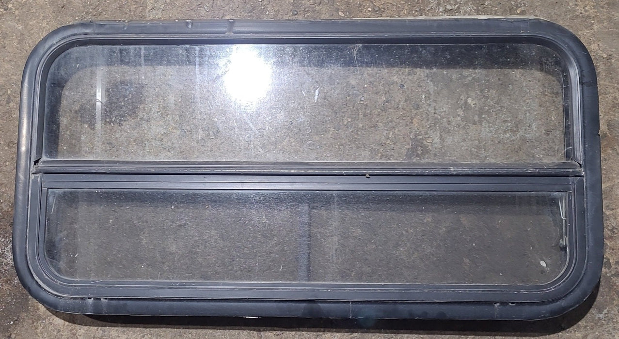 Used Black Radius Opening Window : 35 1/2" W x 17 1/4" H x 1 7/8" D