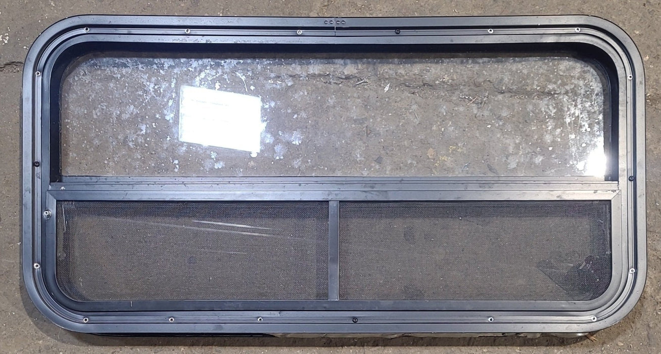 Used Black Radius Opening Window : 35 1/2" W x 17 1/4" H x 1 7/8" D