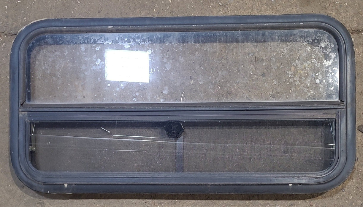 Used Black Radius Opening Window : 35 1/2" W x 17 1/4" H x 1 7/8" D