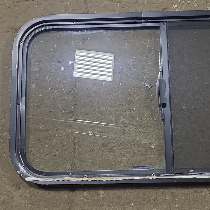 Used Black Radius Opening Window : 35 1/2" W x 19 3/4" H x 1 1/2" D