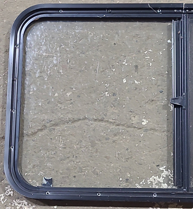 Used Black Radius Opening Window : 35 1/2" W x 19 5/8" H x 1" D