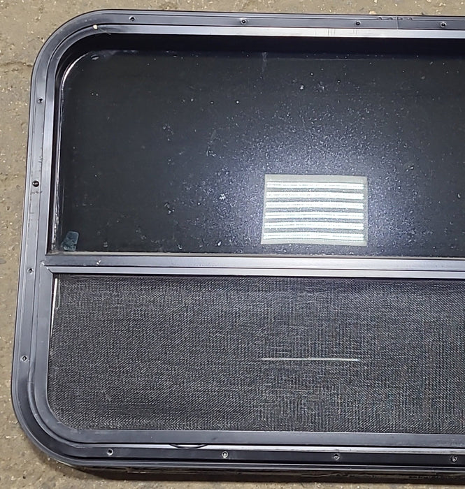 Used Black Radius Opening Window : 35 1/2" W x 21 1/2" H x 1 1/8" D