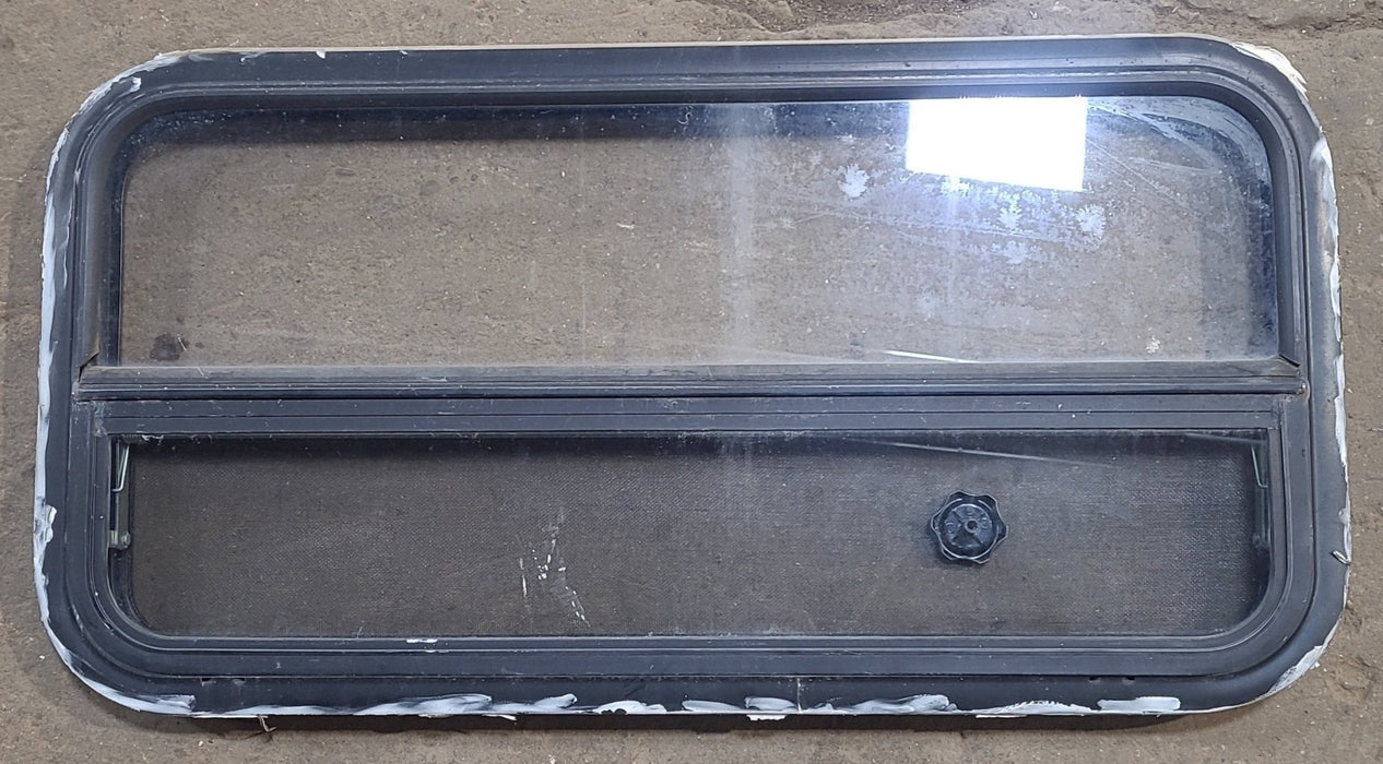 Used Black Radius Opening Window : 35 1/4" W x 17 1/4" H x 1 7/8" D