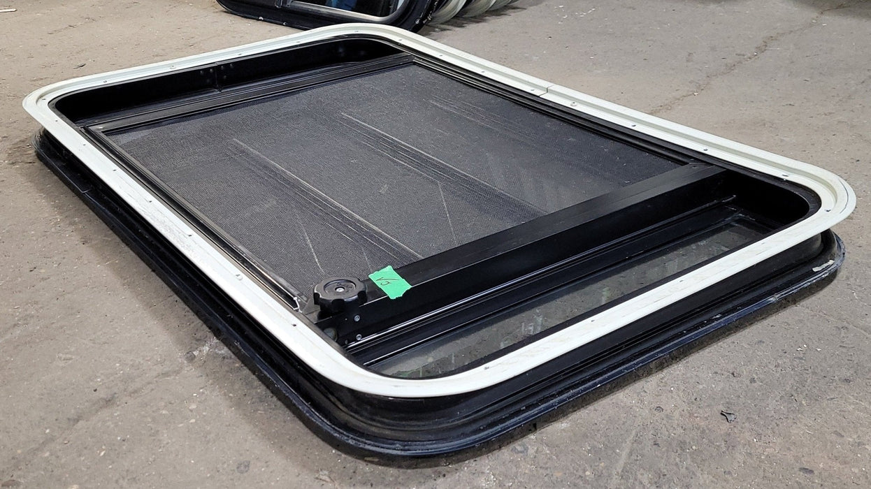 Used Black Radius Opening Window : 35 1/4" W X 21 1/2" H X 1 7/8" D