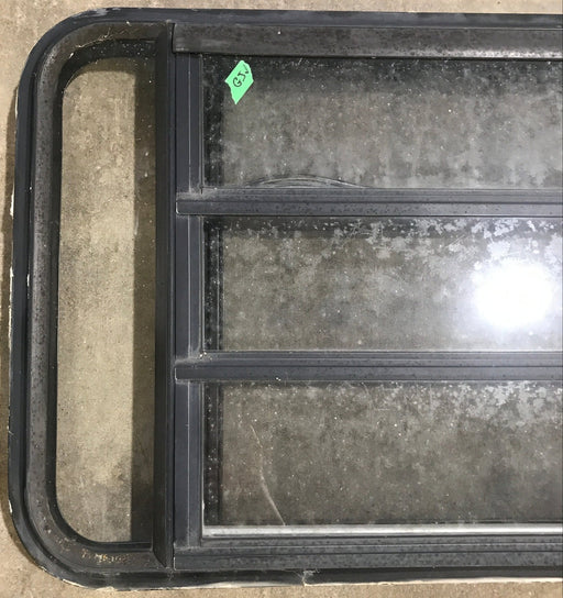 Used Black Radius Opening Window : 35 1/4" W x 21 1/4" H x 1 7/8" D - Young Farts RV Parts