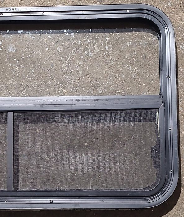 Used Black Radius Opening Window : 35 1/4" W x 21 1/4" H x 1 7/8" D