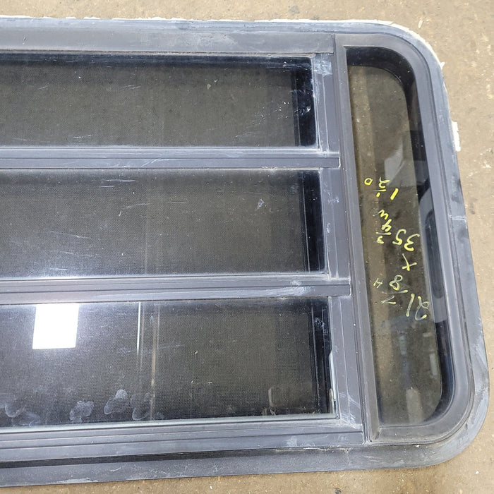 Used Black Radius Opening Window : 35 1/4" X 21 1/4" X 1 7/8" D