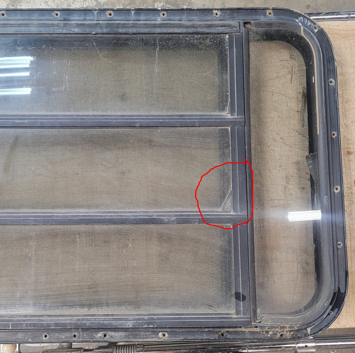 Used Black Radius Opening Window : 36 3/4" W x 23 1/4" H x 1 1/4" D
