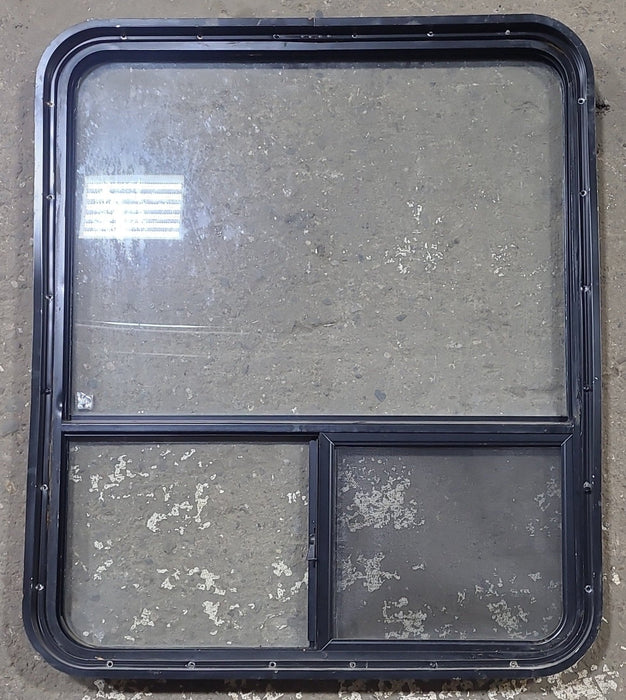Used Black Radius Opening Window : 30 1/4" W x 35 3/4" H x 1 3/4" D