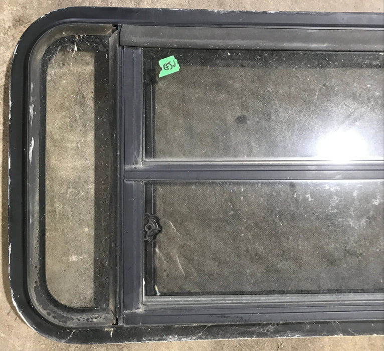 Used Black Radius Opening Window : 35" W x 17 1/4" H x 1 7/8" D