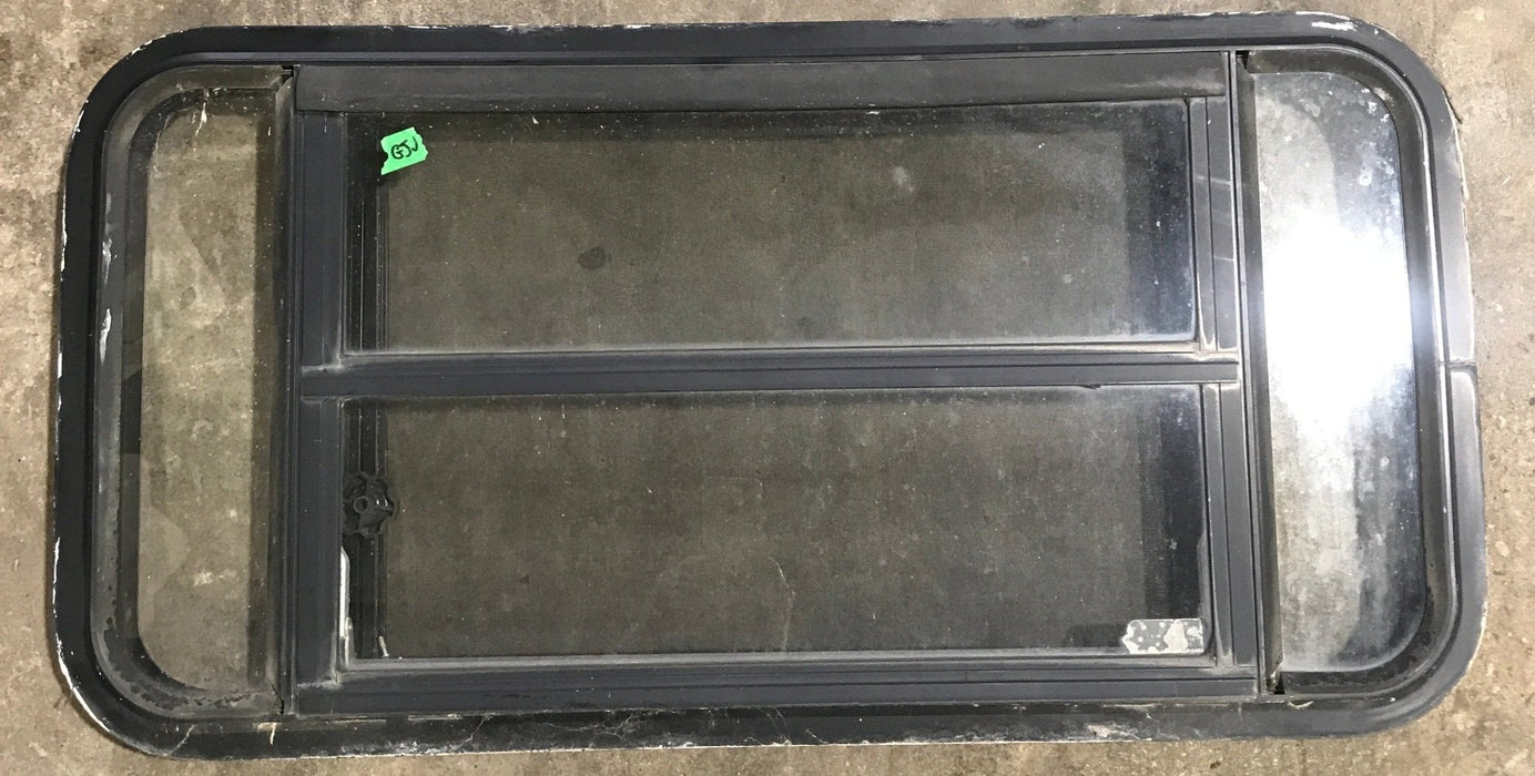 Used Black Radius Opening Window : 35" W x 17 1/4" H x 1 7/8" D