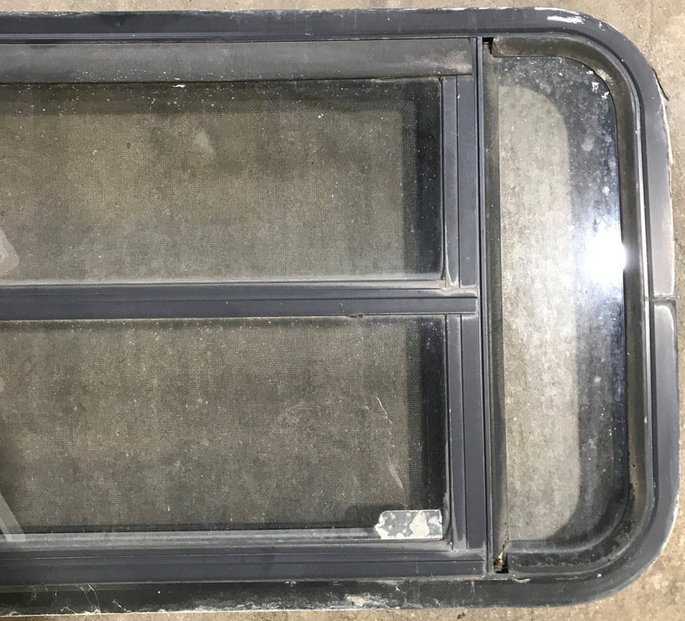 Used Black Radius Opening Window : 35" W x 17 1/4" H x 1 7/8" D