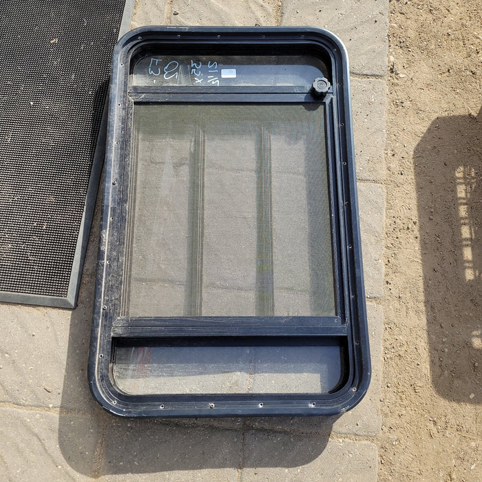 Used Black Radius Opening Window : 35 X 21 1/2 X 2" D