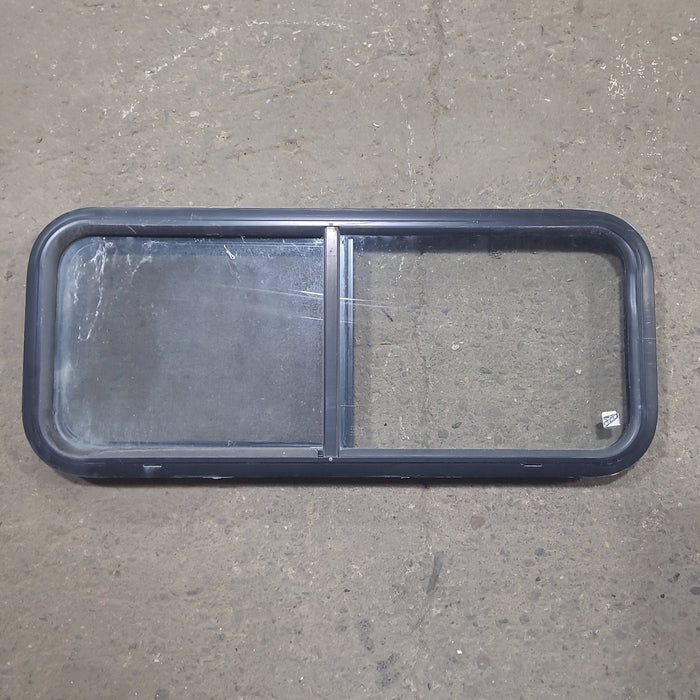 Used Black Radius Opening Window : 36 1/2" W x 14 3/4" H x 1 3/4" D