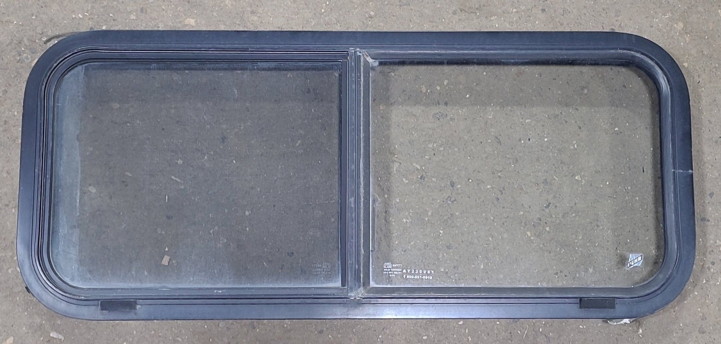 Used Black Radius Opening Window : 36 1/2" W x 14 3/4" H x 1 3/4" D