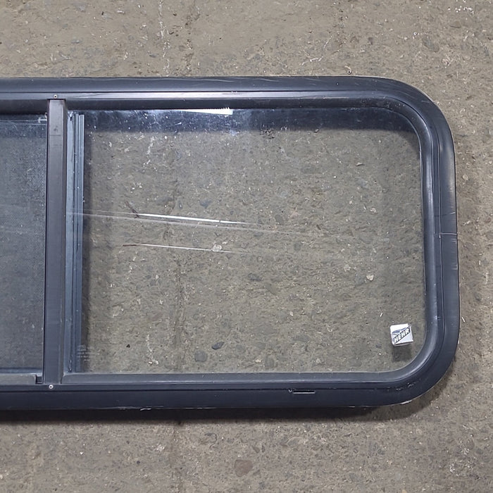 Used Black Radius Opening Window : 36 1/2" W x 14 3/4" H x 1 3/4" D