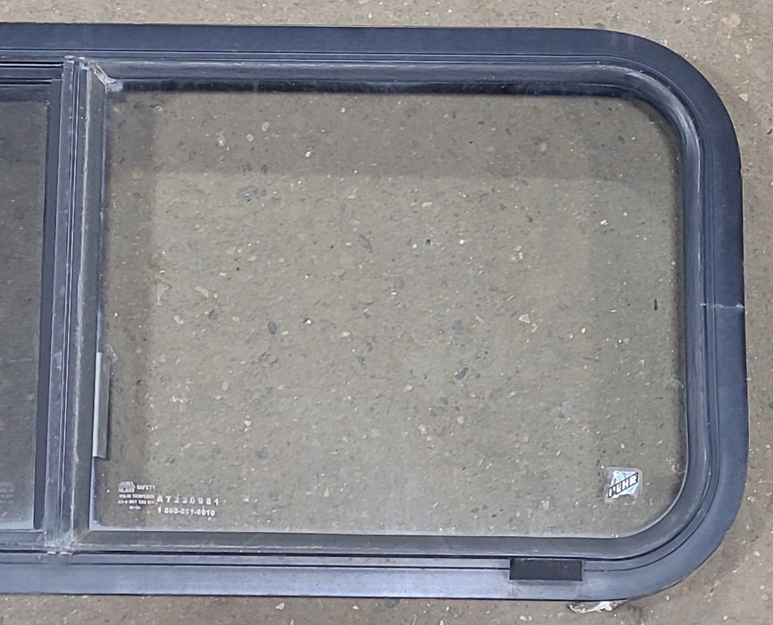 Used Black Radius Opening Window : 36 1/2" W x 14 3/4" H x 1 3/4" D
