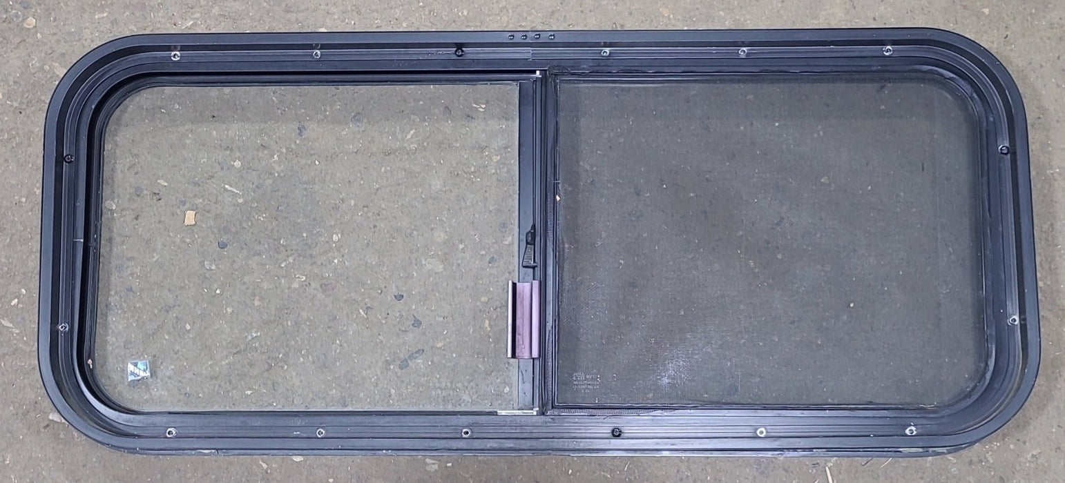 Used Black Radius Opening Window : 36 1/2" W x 14 3/4" H x 1 3/4" D