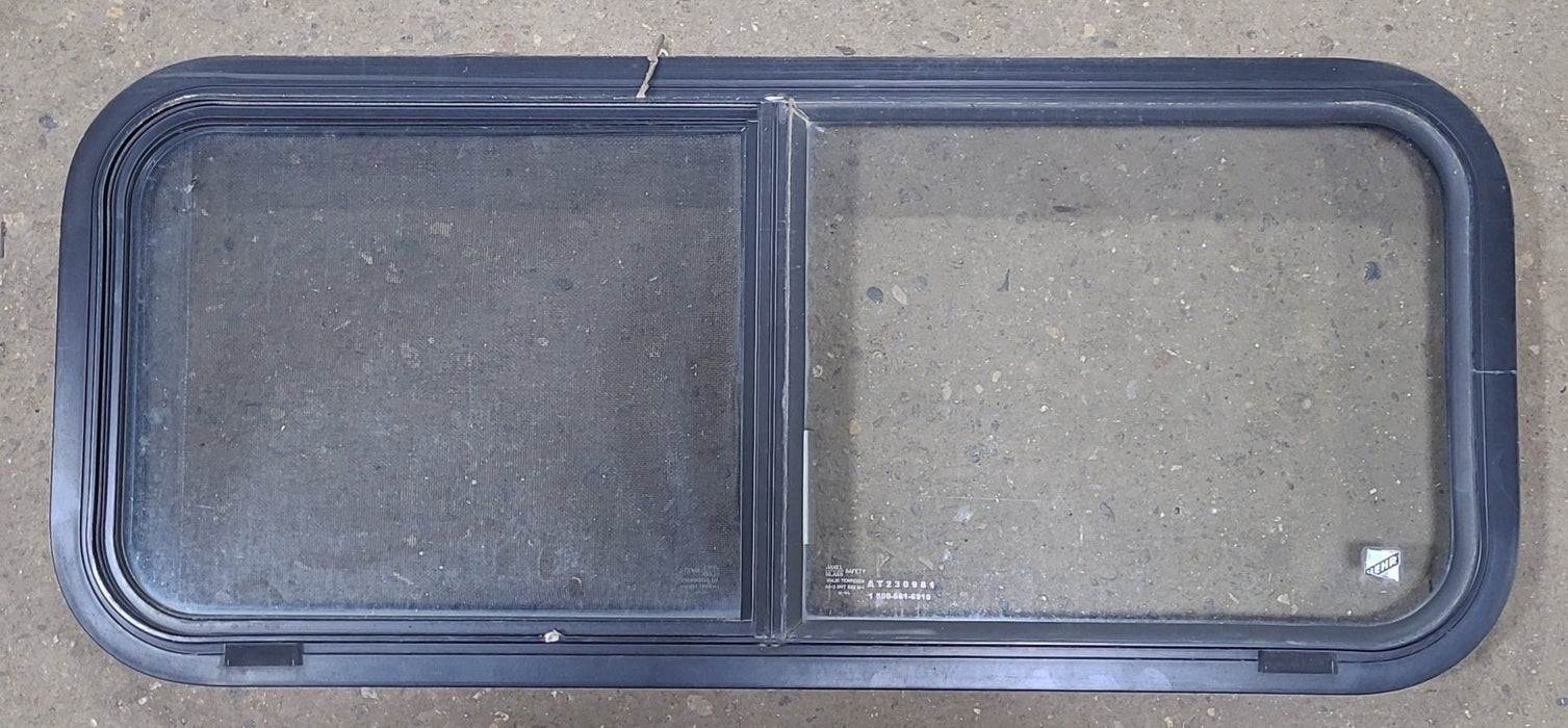 Used Black Radius Opening Window : 36 1/2" W x 14 3/4" H x 1 3/4" D
