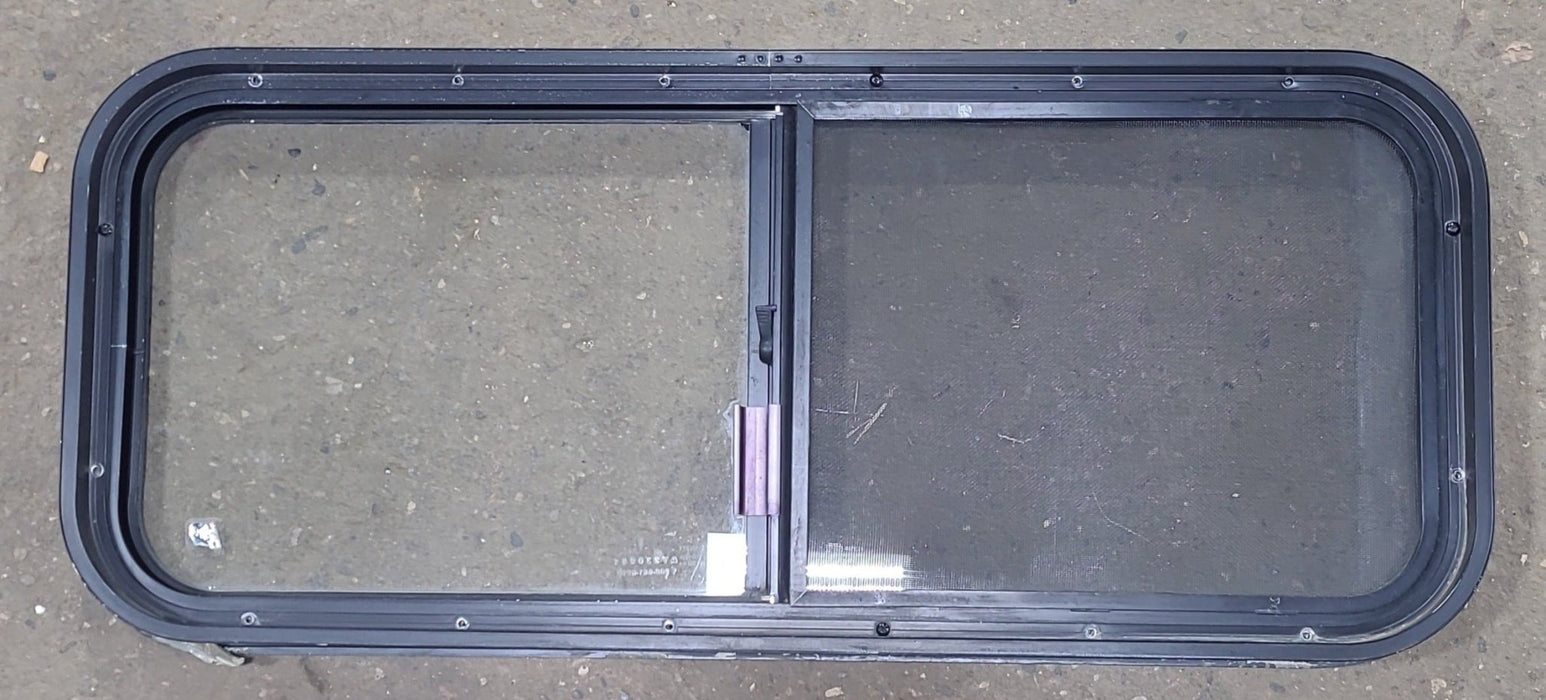Used Black Radius Opening Window : 36 1/2" W x 14 3/4" H x 1 3/4" D