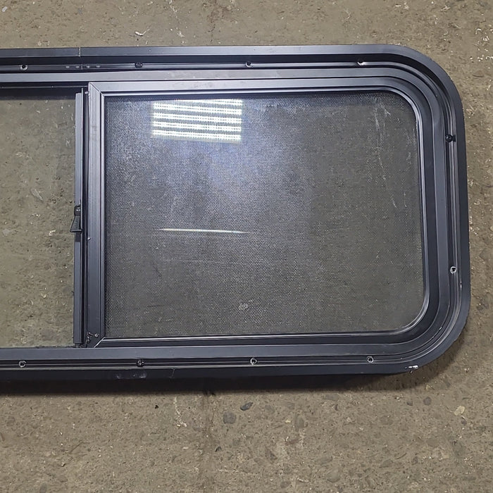 Used Black Radius Opening Window : 36 1/2" W x 14 3/4" H x 1 3/4" D