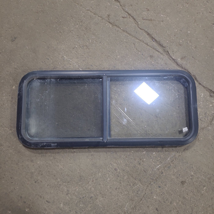 Used Black Radius Opening Window : 36 1/2" W x 14 3/4" H x 1 3/4" D