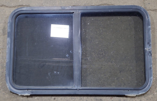 Used Black Radius Opening Window : 36 1/2" W x 21 3/4" H x 1 3/4" D - Young Farts RV Parts