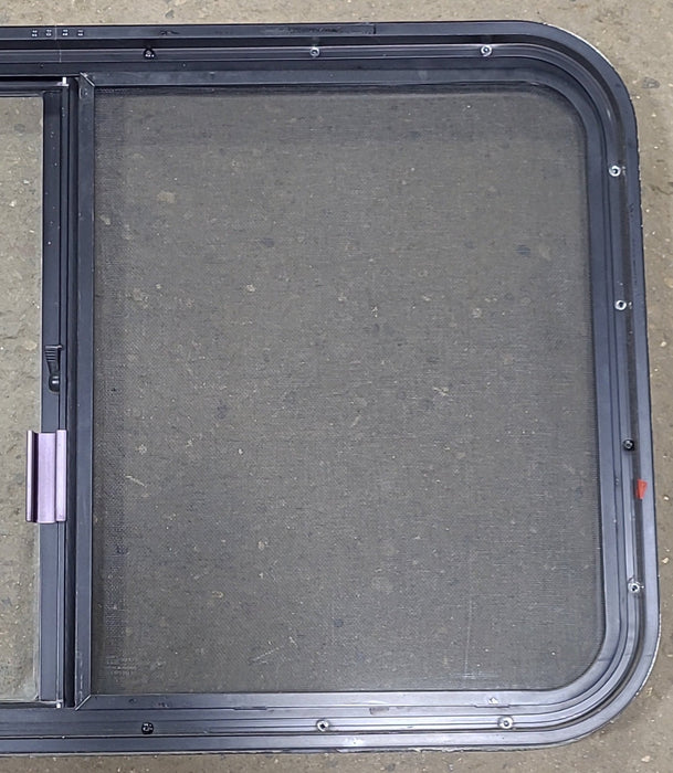 Used Black Radius Opening Window : 36 1/2" W x 21 3/4" H x 1 3/4" D