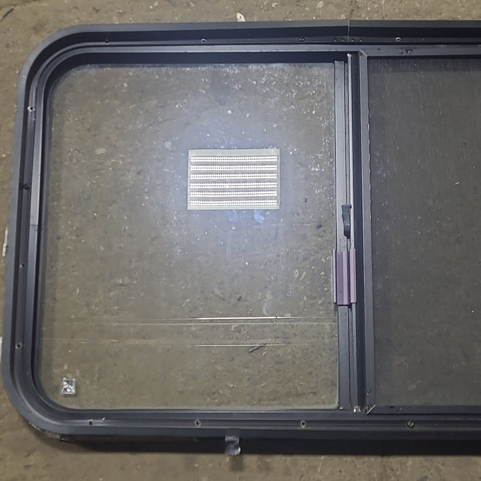 Used Black Radius Opening Window : 36 1/2" W x 22" H x 1 3/4" D