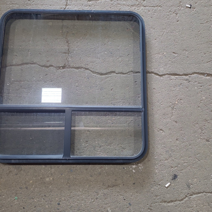 Used Black Radius Opening Window : 36 1/2" W x 37 3/4" H x 2" D