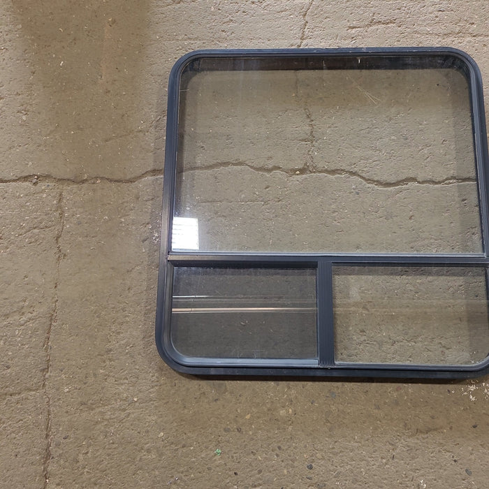 Used Black Radius Opening Window : 36 1/2" W x 37 3/4" H x 2" D