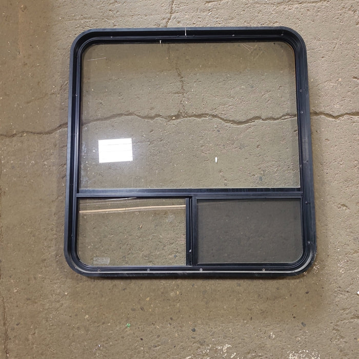 Used Black Radius Opening Window : 36 1/2" W x 37 3/4" H x 2" D