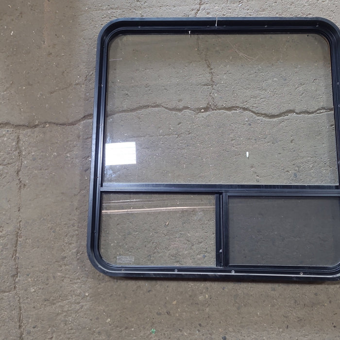 Used Black Radius Opening Window : 36 1/2" W x 37 3/4" H x 2" D