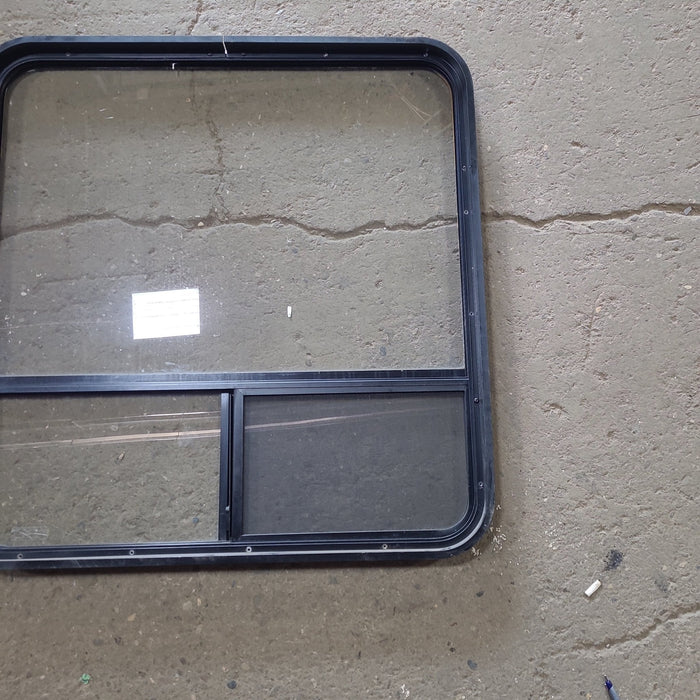 Used Black Radius Opening Window : 36 1/2" W x 37 3/4" H x 2" D