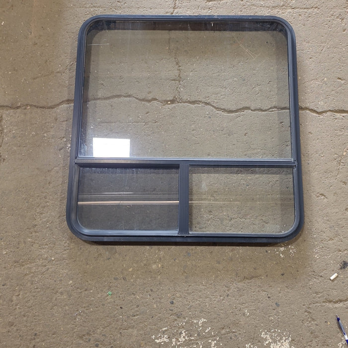 Used Black Radius Opening Window : 36 1/2" W x 37 3/4" H x 2" D