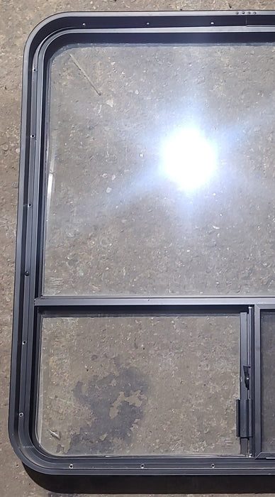 Used Black Radius Opening Window : 36 1/2" W x 38" H x 1 3/4" D
