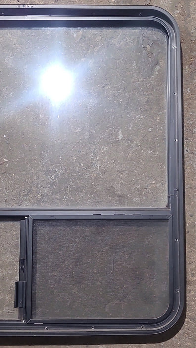 Used Black Radius Opening Window : 36 1/2" W x 38" H x 1 3/4" D