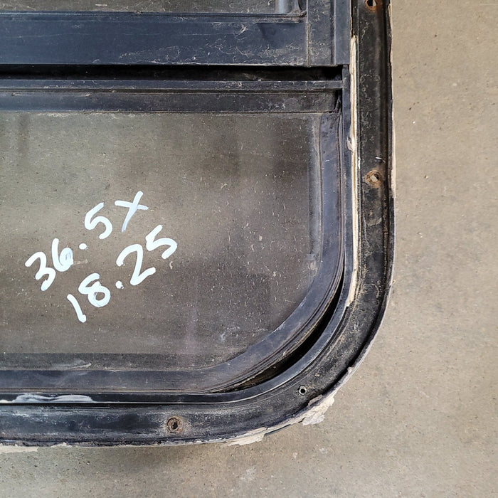 Used Black Radius Opening Window : 36 1/2 X 18 1/4 X 2" D
