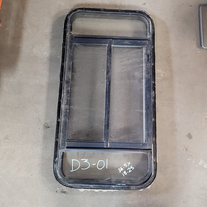 Used Black Radius Opening Window : 36 1/2 X 18 1/4 X 2" D