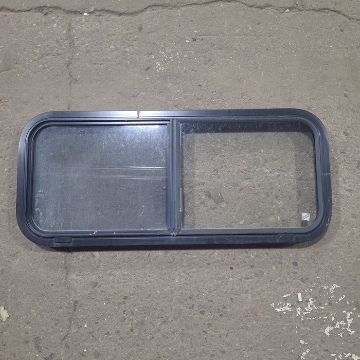Used Black Radius Opening Window : 36 1/4" W x 14 3/4" H x 1 3/4" D
