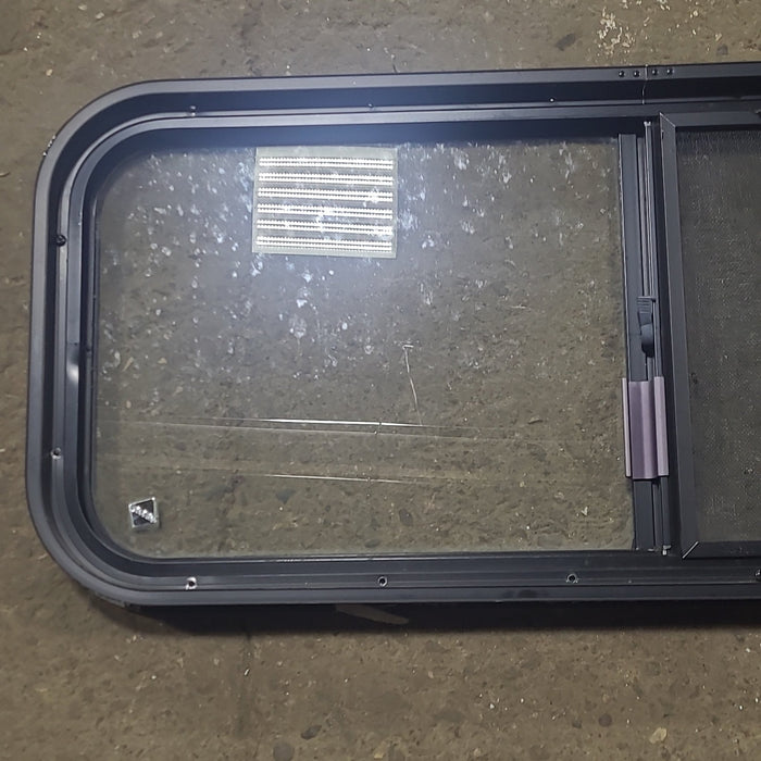 Used Black Radius Opening Window : 36 1/4" W x 14 3/4" H x 1 3/4" D