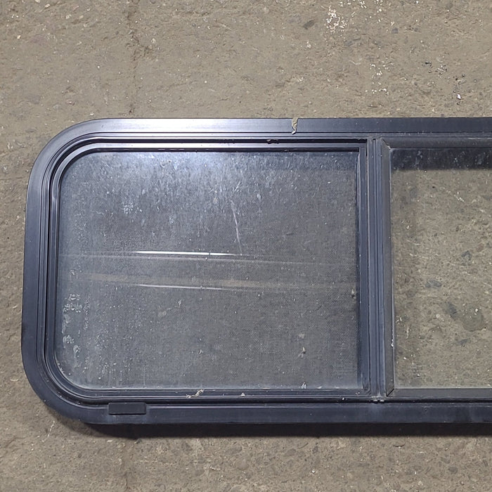 Used Black Radius Opening Window : 36 1/4" W x 14 3/4" H x 1 3/4" D