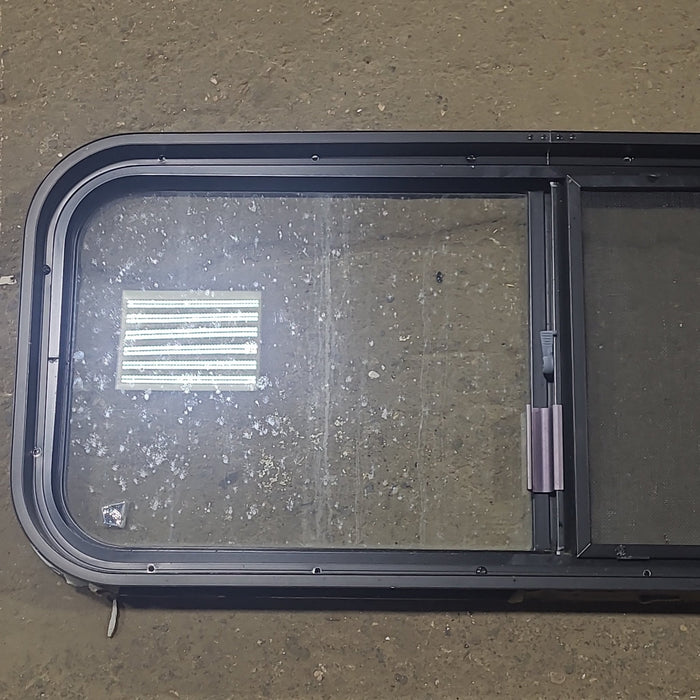 Used Black Radius Opening Window : 36 1/4" W x 14 3/4" H x 1 3/4" D