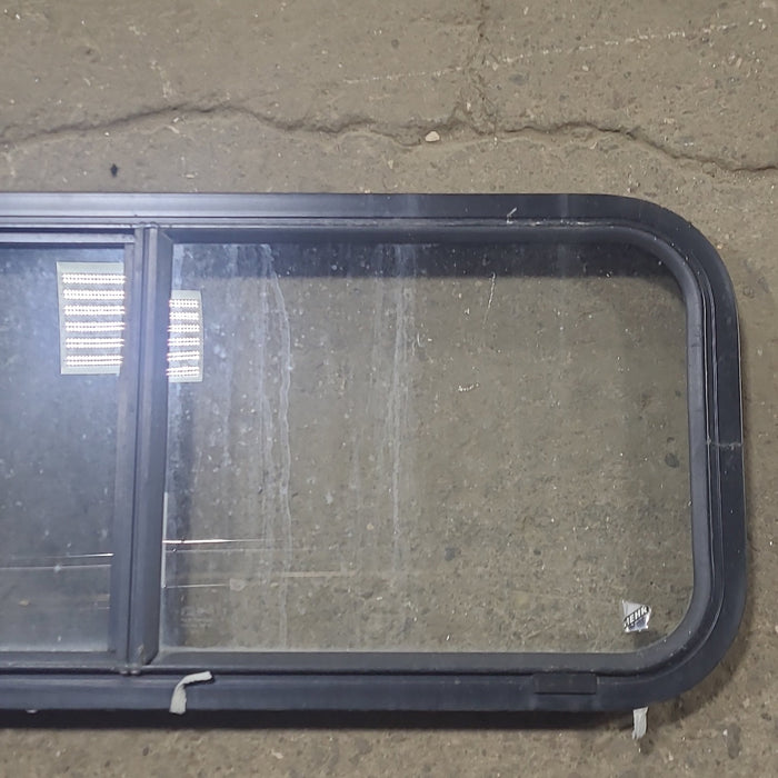Used Black Radius Opening Window : 36 1/4" W x 14 3/4" H x 1 3/4" D