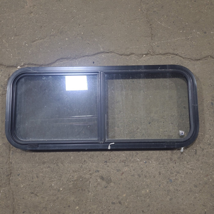 Used Black Radius Opening Window : 36 1/4" W x 14 3/4" H x 1 3/4" D