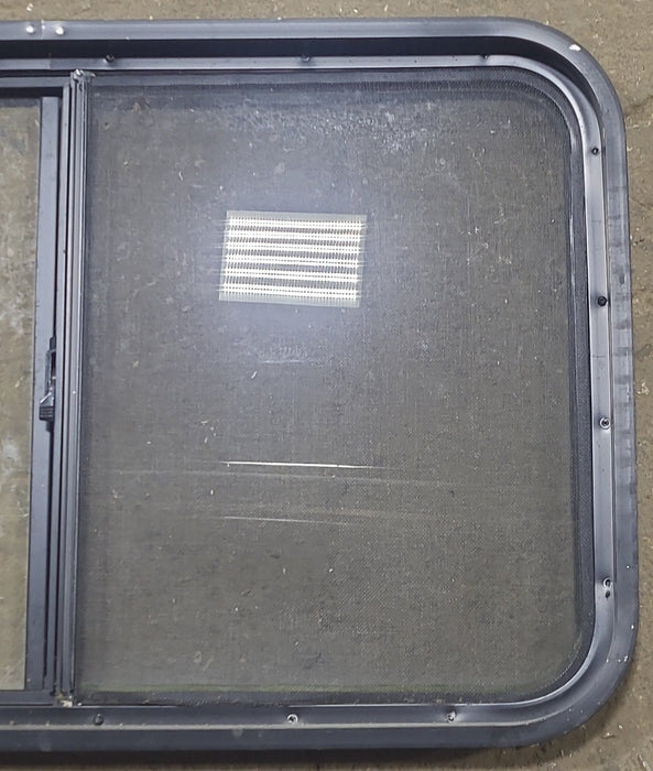 Used Black Radius Opening Window : 36 1/4" W x 21 3/4" H x 1 7/8" D