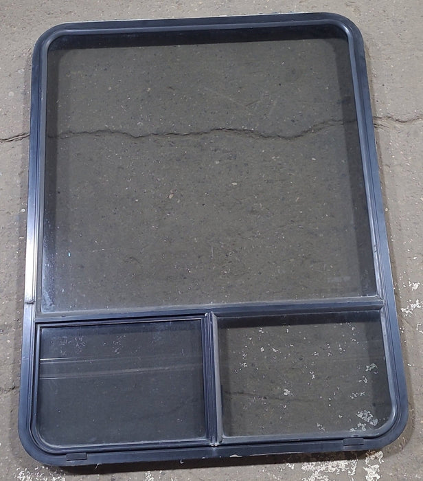 Used Black Radius Opening Window : 36 1/4" W x 48" H x 1 7/8" D