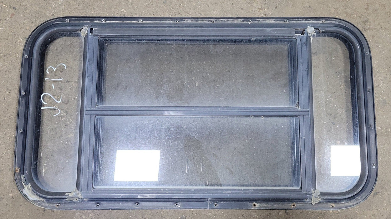 Used Black Radius Opening Window : 36 3/4" W X 19 3/4" H X 2" D - Young Farts RV Parts